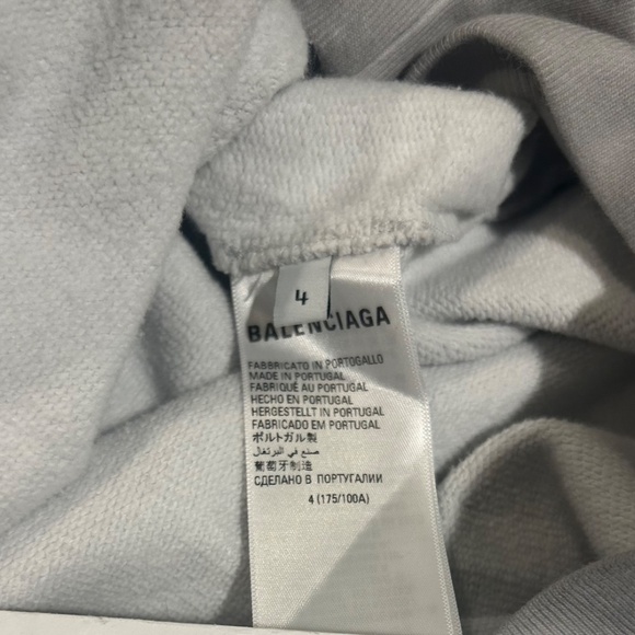 Balenciaga oversized unifit distressed metal hoodie gray size 4 - Picture 6 of 6